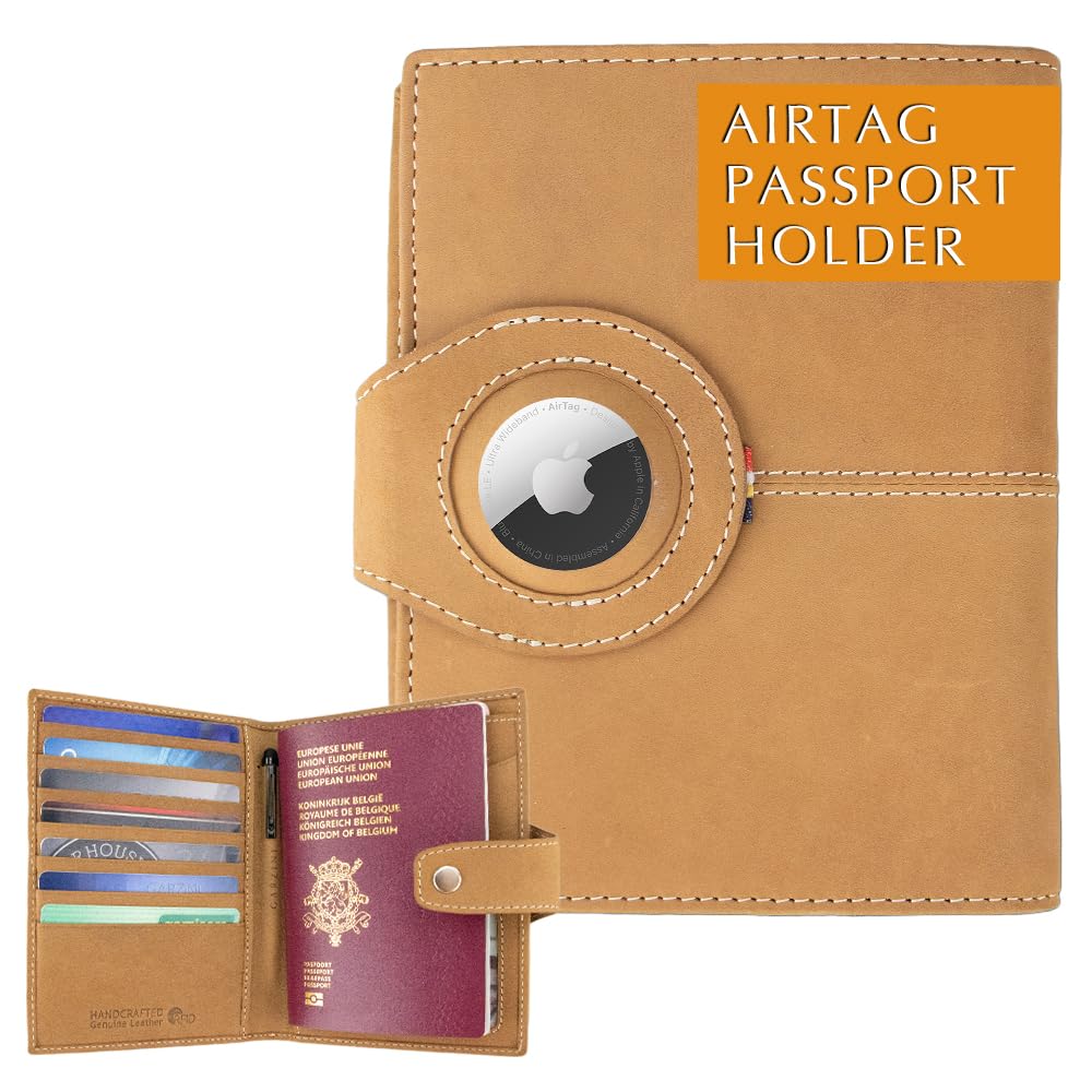 RFID Passport Holder with AirTag Slot